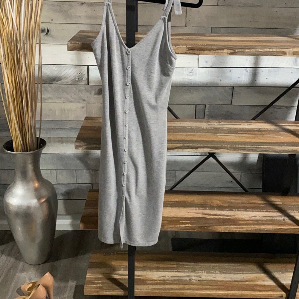 Grey button up dress
